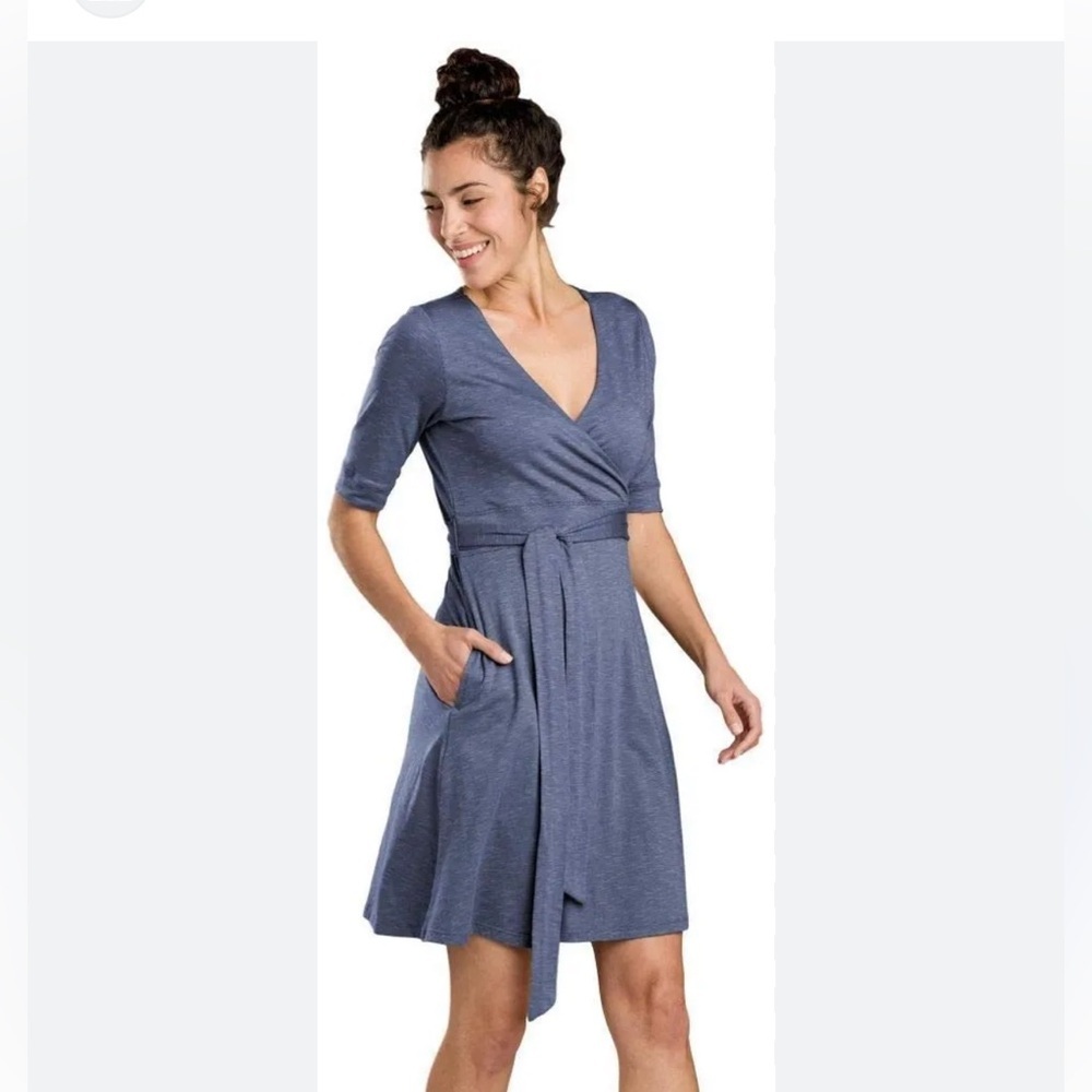 Toad & Co Dress W’s Cue Cafe Wrap style organic cotton tencel medium